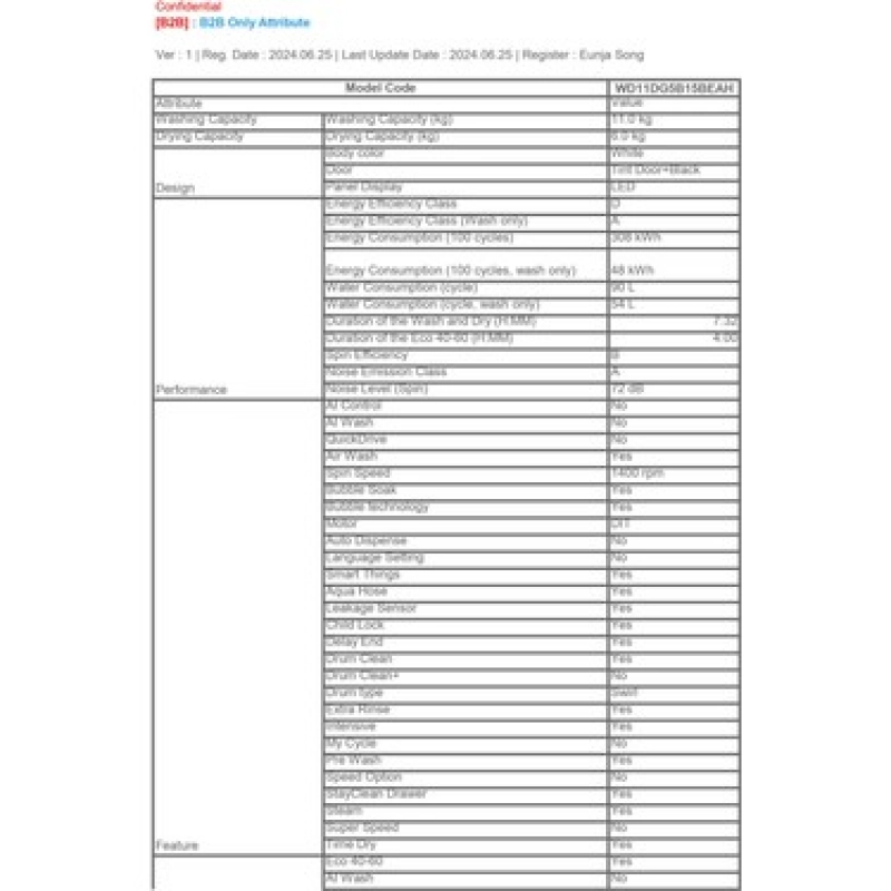 Samsung WD11DG5B15BEAH Çamaşır Makinesi