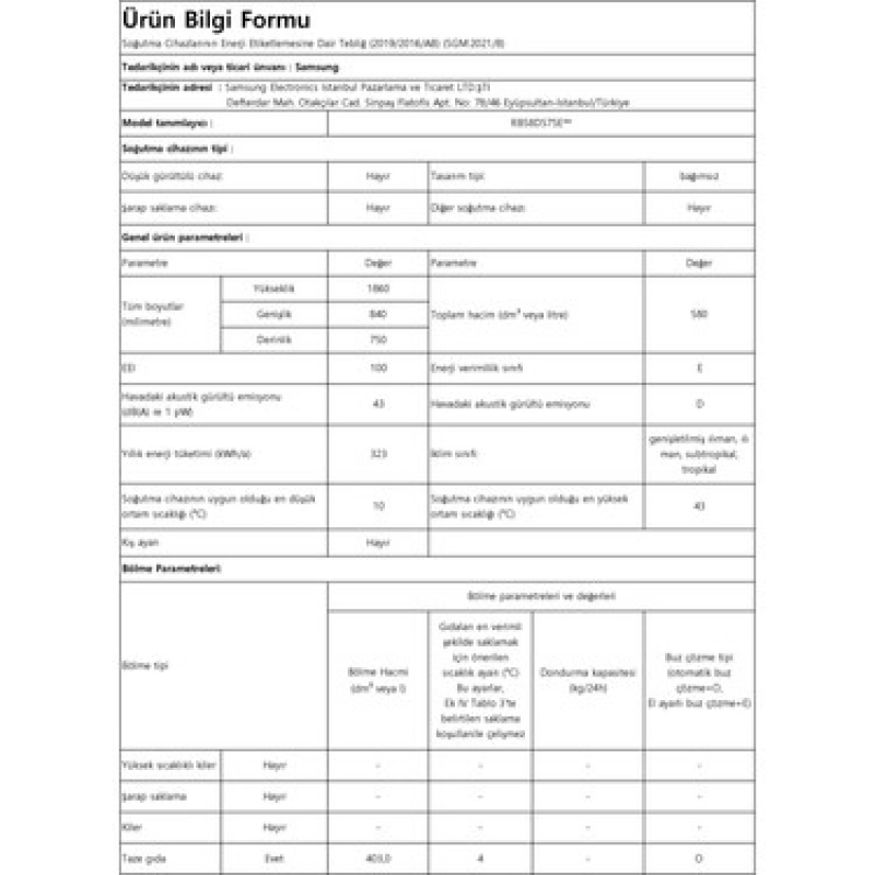 Samsung RB58DS75EWW Buzdolabı